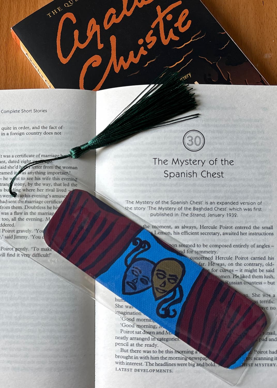 As You Like It bookmark staged with a book