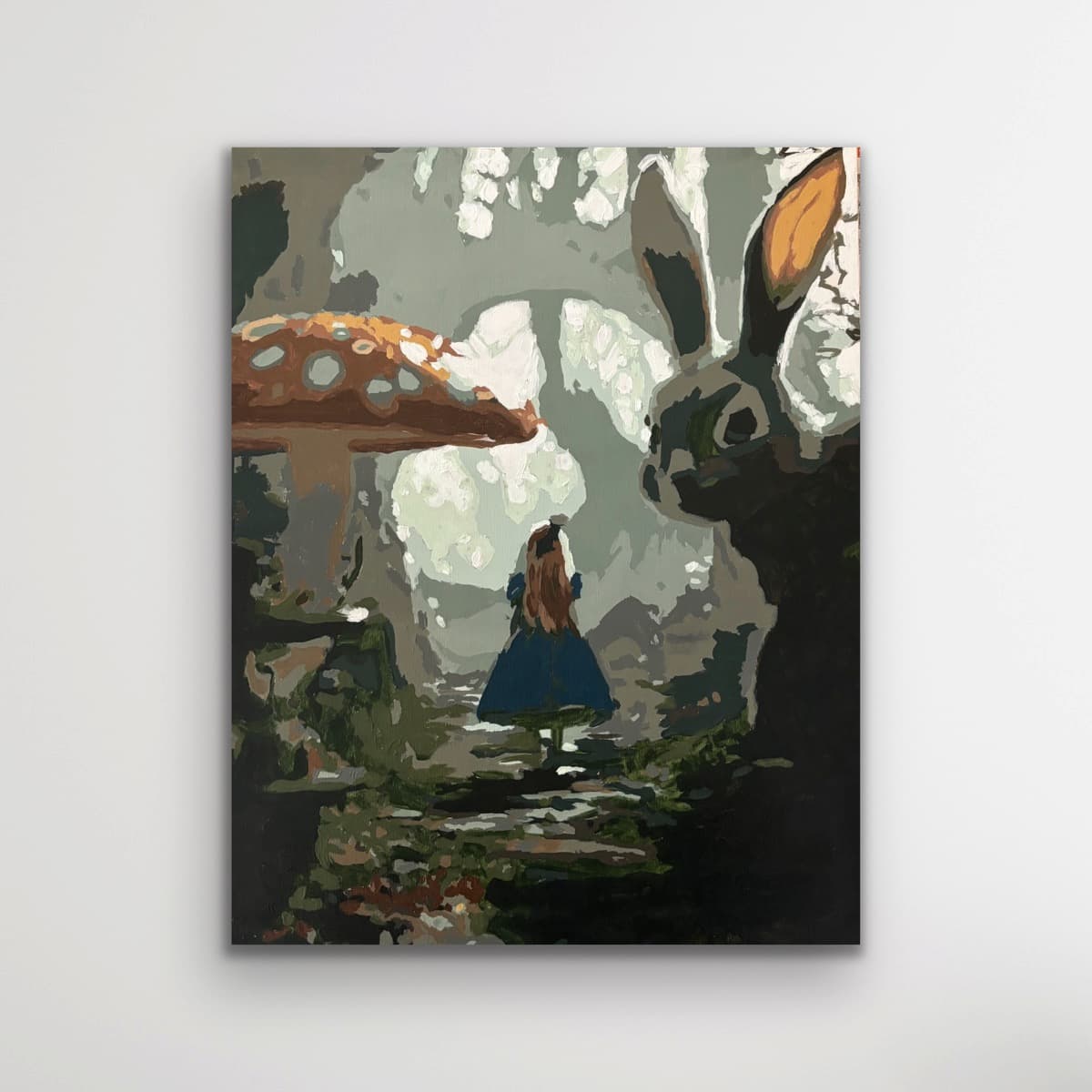 Alice in Wonderland painting shown on a clean white background