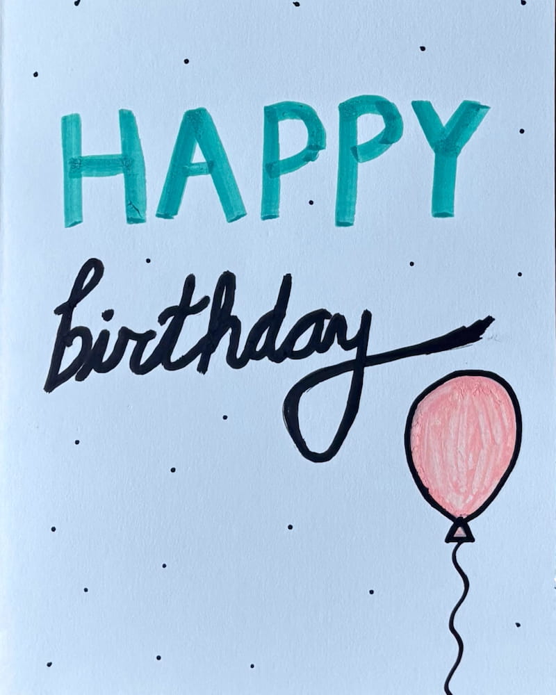 Happy Birthday greeting card, design 1