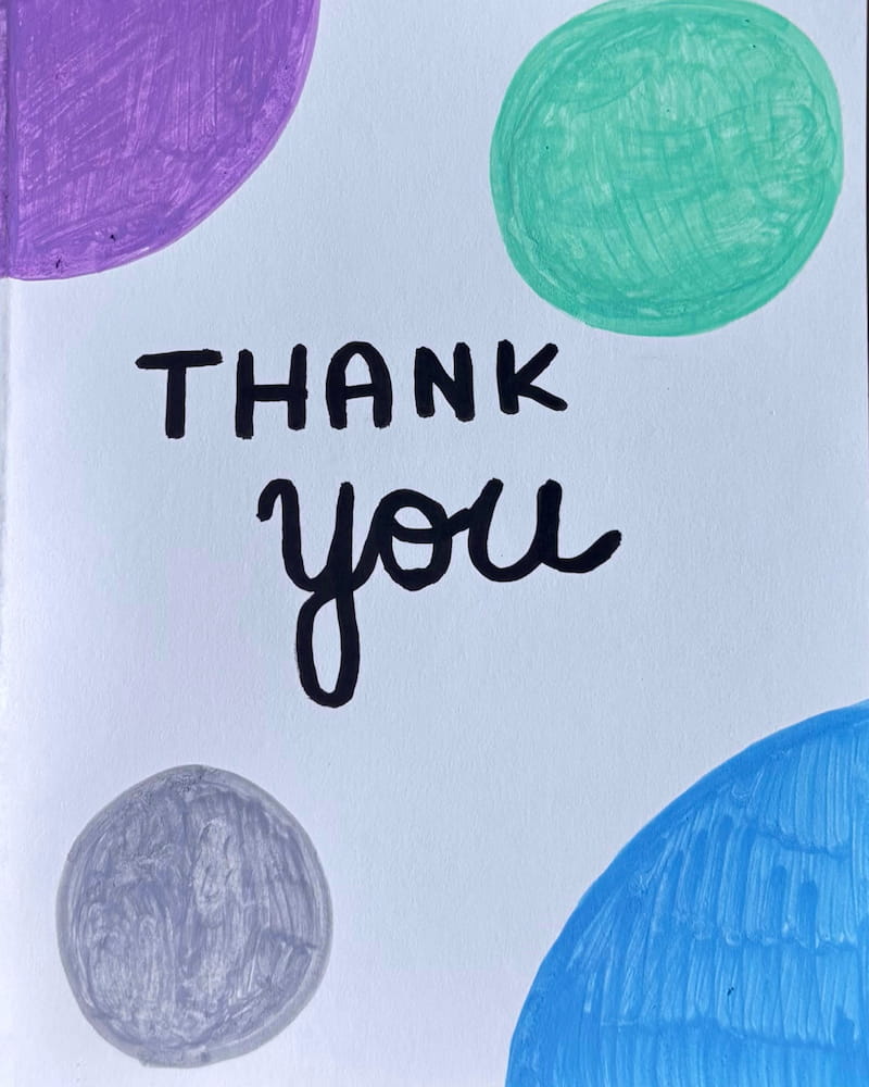 Thank You greeting card, design 1