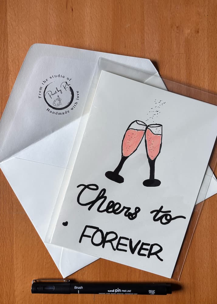 Wedding card styled with envelope