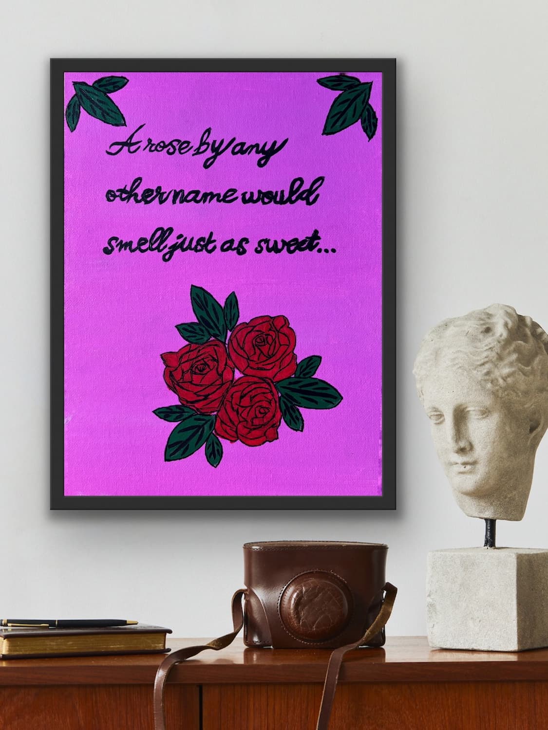 Romeo and Juliet canvas panel shown mocked up on a wall
