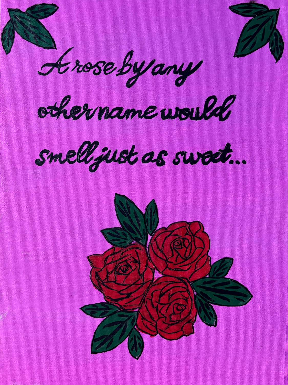 Canvas panel painting inspired by Romeo and Juliet, part of the Shakespeare Collection