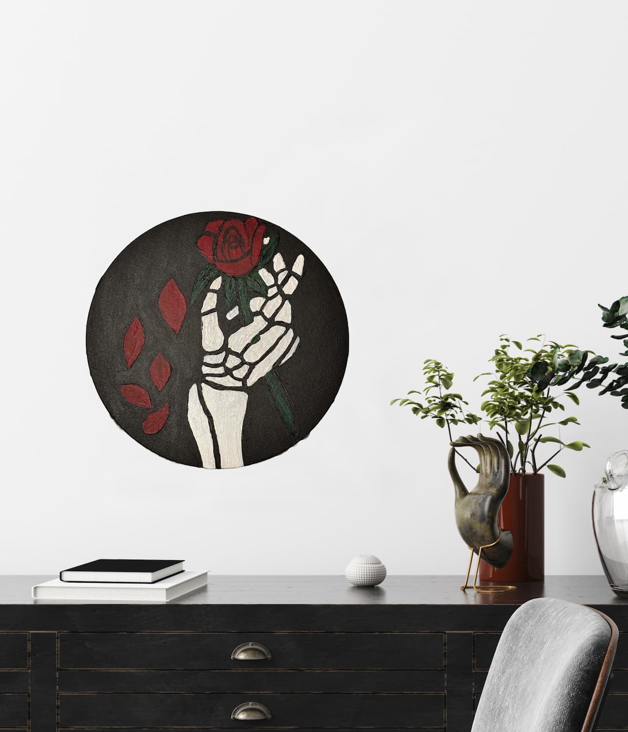 Til Death Do Us Part painting shown mocked up on a wall