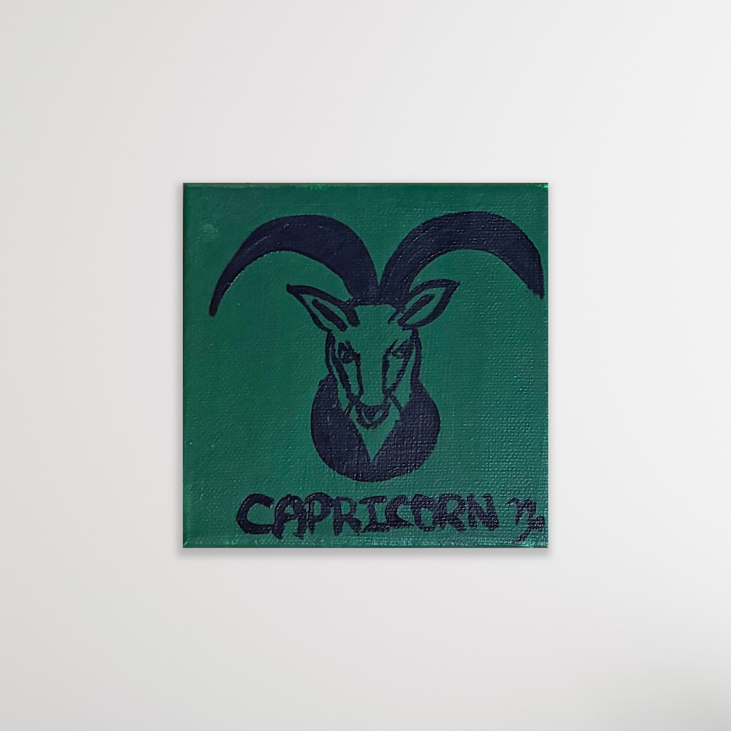 Zodiac of Capricorn mini painting shown on a clean white background