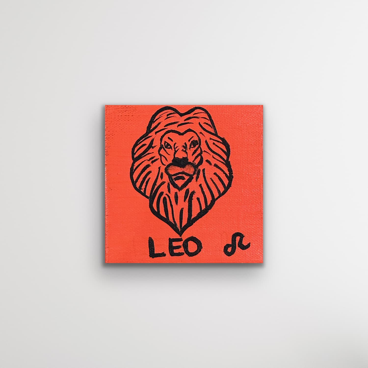 Zodiac of Leo mini painting shown on a clean white background
