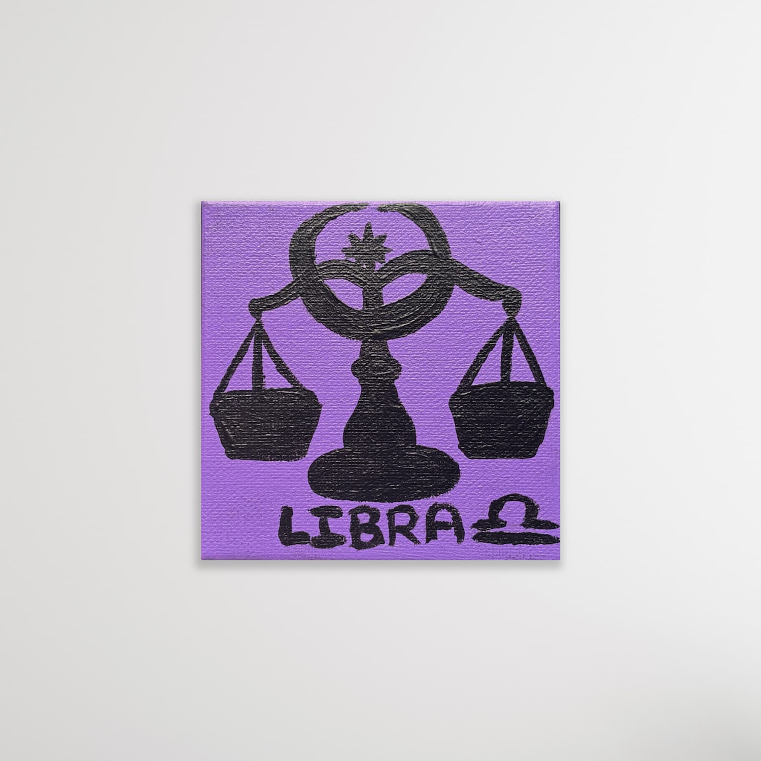 Zodiac of Libra mini painting shown on a clean white background