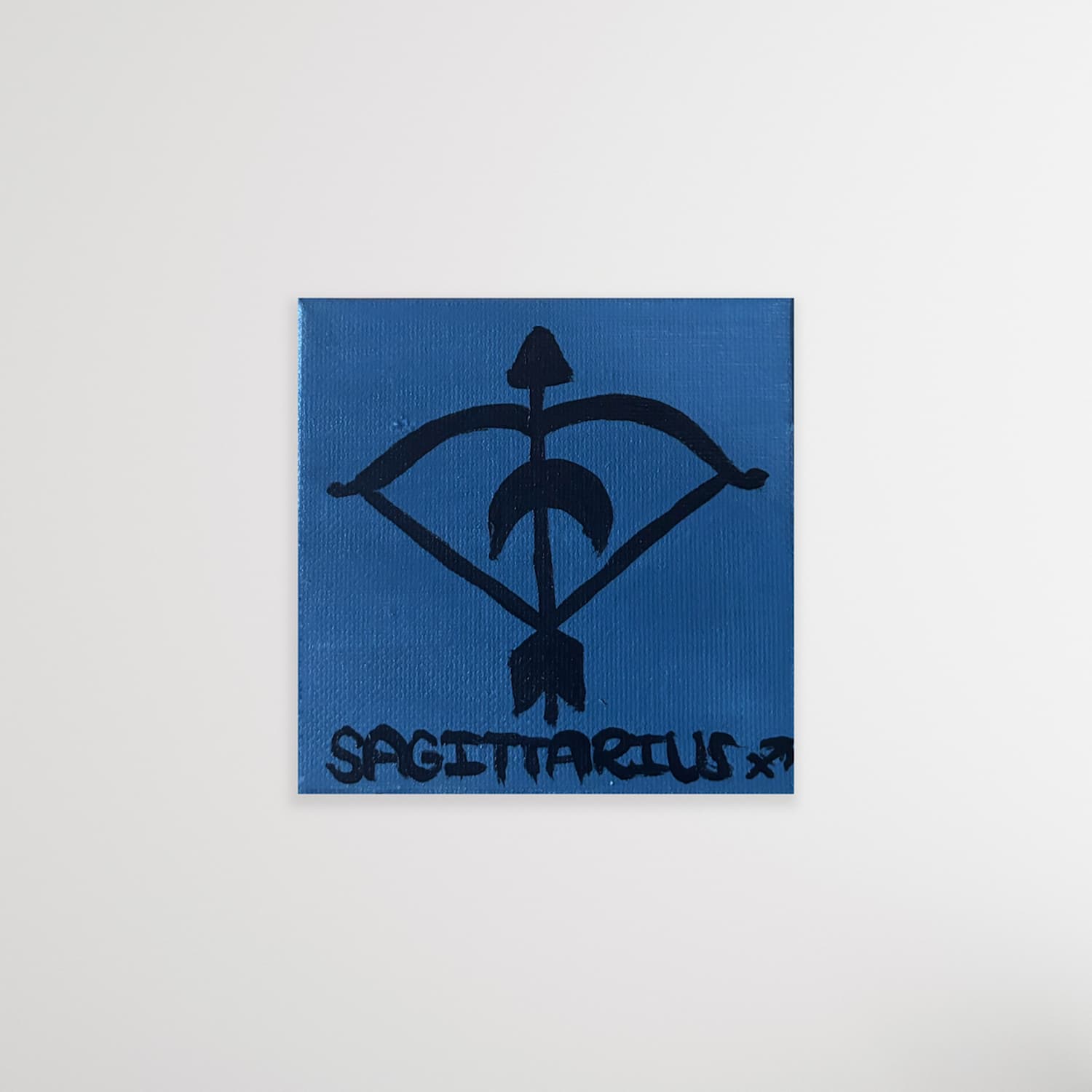 Zodiac of Sagittarius mini painting shown on a clean white background