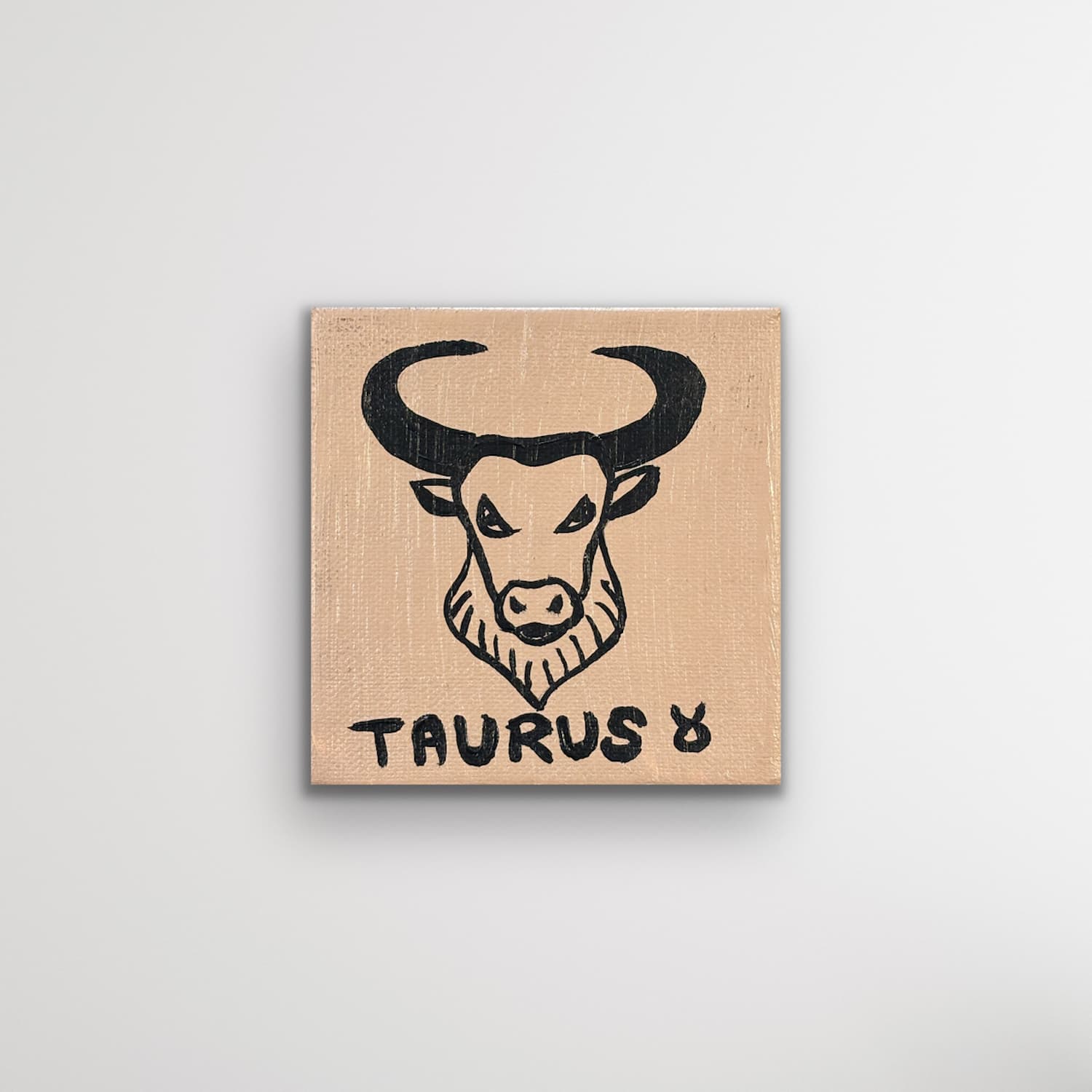 Zodiac of Taurus mini painting shown on a clean white background