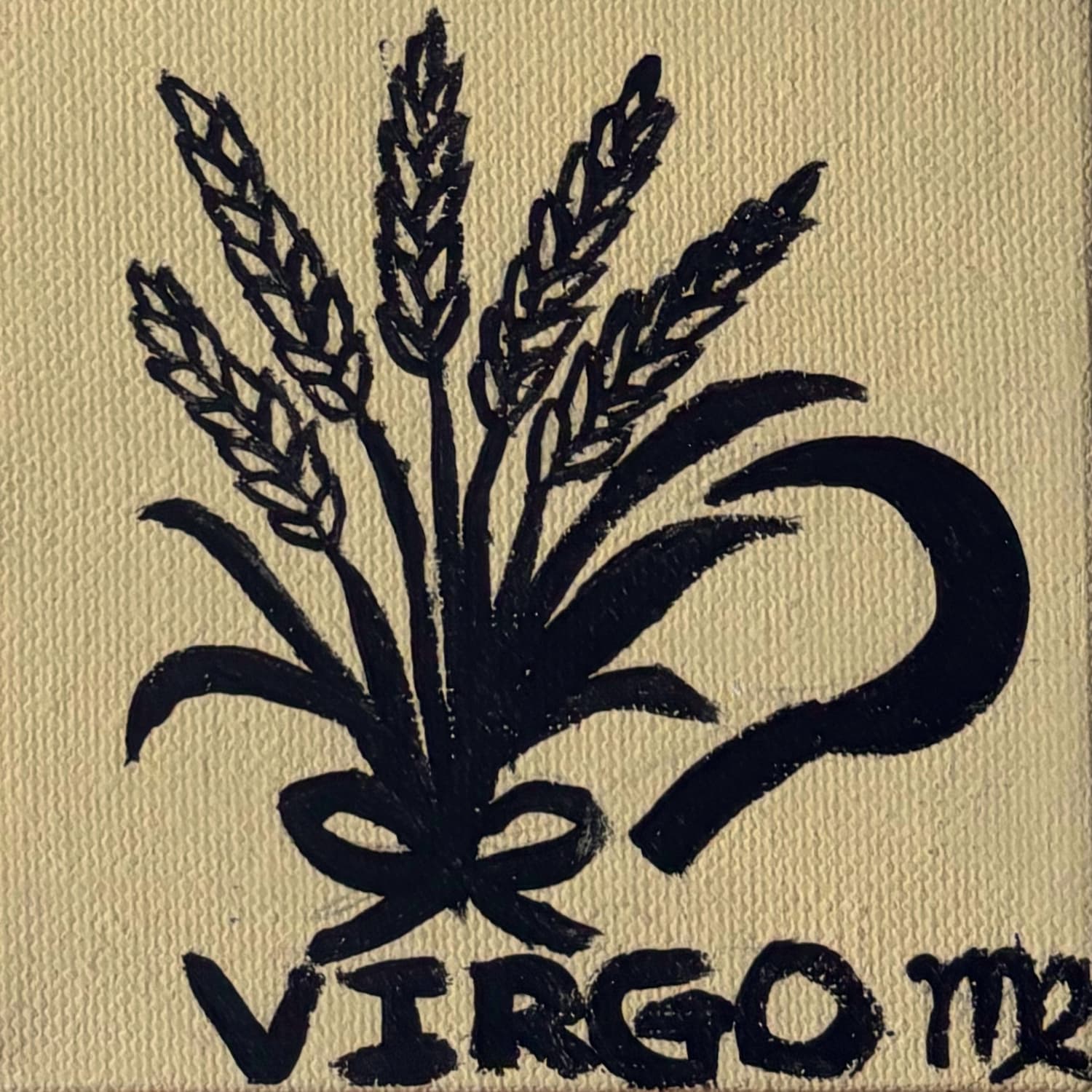 Mini acrylic canvas painted with a Virgo zodiac design, part of the Zodiac Collection